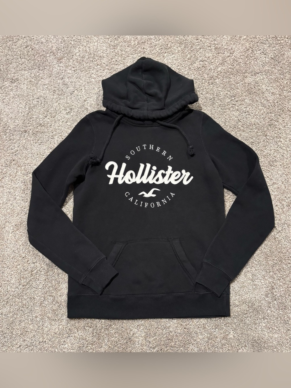 Hollister Hoodie Black Pullover Y2K Sz XS